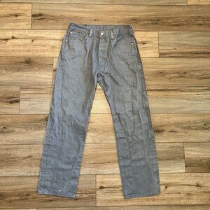 Men's Levis 501 Original Fit Denim Jeans SZ 36x34 Gray Button Fly Modern Red Tab